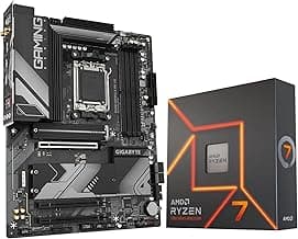 INLAND AMD Ryzen 7 7700X CPU Processor with GIGABYTE B650 Gaming X AX V2 Motherboard (AM5, ATX, DDR5, USB 3.2 Gen2x2 Type-C, Wi-Fi 6E), Soly by Micro Center
