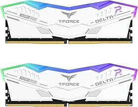 TEAMGROUP T-Force Delta Alpha RGB DDR5 Ram 32GB Kit (2x16GB) 6000MHz (PC5-48000) CL38 Intel XMP 3.0 & AMD Expo Compatible Desktop Memory Module Ram White FF8D532G6000HC38JDC01