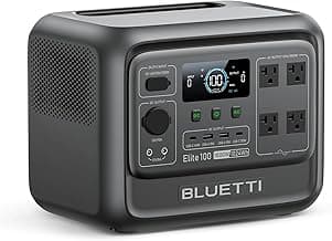 BLUETTI Elite 100 V2 Portable Power Station, 1024Wh LFP Battery Backup w/ 4 1800W AC Ports (3600W Surge), 35% Smaller, Fast Charge and UPS Solar Generator for Camping, Road Trip, Outages, Home Backup