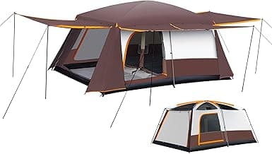 Camping Tent 4-6 Person, Double Layer, Multi-Room Family Cabin Tents with 3 Doors, Mesh Windows, Rainfly & Windproof, Large Waterpoof Tents for Outdoor Camping Hiking Picnic Gathering
