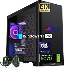 Lenovo Legion Tower 5i Gen 10 Gaming Desktop PC, Intel Core Ultra 7 265F, NVIDIA GeForce RTX 5070 16GB GDDR7, 32 GB DDR5 5600MHz, 2 TB SSD, Windows 11 Pro, 3 Months of PC GamePass, Accessories