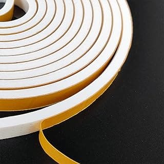 Weather Stripping Door Seal Strip, Strong Adhesive, Weatherproof, Reduce Noise, Gap Filler, Foam Insulation Tape for Doors and Windows (1/2 in x 1/4 in x 13 Ft), White