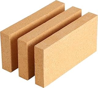 3 Pack High Temp Firebricks 3000°F Insulating - 9"x4.5"x1.25"Fireclay Refractory Bricks for Pizza Oven, Wood Stove, Forge Durable Heat Fireplace, Steel Kiln