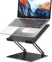 BESIGN LS10 Aluminum Laptop Stand, Ergonomic Adjustable Notebook Tablet Stand, Computer Holder Compatible with Air, Pro, Dell, HP, Lenovo More 10-14" Laptops, Black
