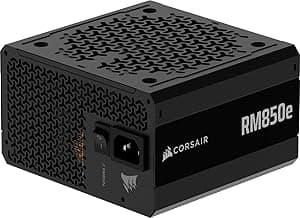 CORSAIR RM850e ATX 3.1 PCIe 5.1 Ready Fully Modular 850W Power Supply – 12V-2x6 Cable Included, Cybenetics Gold Efficiency, 105°C-Rated Capacitors, Modern Standby Mode – Black