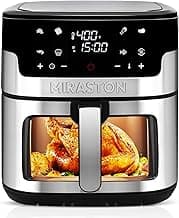 Air Fryer, 8.5QT Family Size Digital Air Fryers, BPA-Free, Smart Touchscreen with 8-Preset, Air Frying, Reheat Leftovers, Party Food, Fast Cooking, Dishwasher-Safe, Stainless Steel