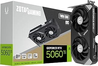 ZOTAC Gaming GeForce RTX 5060 Ti 8GB Twin Edge OC DLSS 4 8GB GDDR7 128-bit 28 Gbps PCIE 5.0 Gaming Graphics Card, IceStorm 2.0 Cooling, SFF-Ready, ZT-B50610H-10A