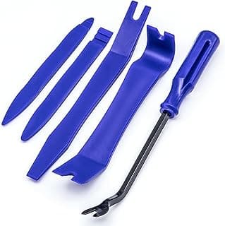 5PCS Auto Trim Removal Tool Kit, No Scratch Plastic Pry Tool Kit, Auto Trim Removal Pry Tool, Car Panel Door Window Fastener Removal Tool Set for Vehicle Dash Radio Audio Installer (Blue)