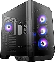 msi MAG PANO 120R PZ - ATX Mid-Tower Gaming PC Case - 270-degree Tempered Glass Panel - Liquid Cooling Support up to 360mm Radiator - Pre-Installed 7 ARGB Fans - VGA Bracket