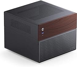 JONSBO N4 Black NAS Pc Case, Walnut Wood, 8-Drive Bay/6 * 3.5 "HDD (4 hot-swap,2 Non hot-swap),2 * 2.5SSD,Micro ATX Chassis, USB3.2Gen2Type-C, 1x120mm Fan Built-in, Black