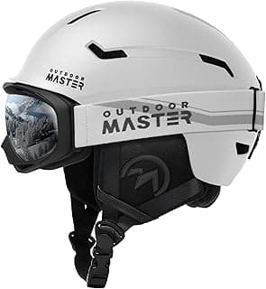 OutdoorMaster Ski Helmet Set,Snowboard Helmet with Goggles for Adults - Durable PC Shell, Protective EPS Foam & 10 Cooling Vents -Snow Helmets for Men, Women & Youth