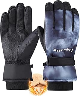 Winter Snow Ski Gloves Men Women Cold-Weather Water-Repellent Tie-Dye Thermal Touchscreen Gloves Anti-Slip Windproof