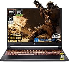 acer Nitro V 16 AI Gaming Laptop 16" WUXGA IPS 180Hz AMD 6-core Ryzen 5 240 16GB DDR5 512GB SSD GeForce RTX 5050 GDDR7 (Up to 421 AI Tops) Backlit Wi-Fi6E Type-C Win11Pro ICP Hub