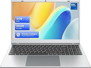 Laptop Computer, 15.6 inch 1920x1080 FHD IPS Display, 16GB RAM / 256GB SSD Notebook PC with Intel 6500Y, Support 2.4G/5G Hz WiFi, BT5.0, MS 2024