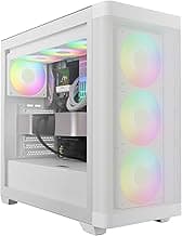 GAMDIAS White ATX Mid Tower Computer Case Tempered Glass, Gaming PC Case Support Dual 360mm AIO/Radiator, 7x120mm Case Fans (4X 120mm Built-in), 420mm GPU/VGA, USB3.0X 2, Type C x1, 170mm CPU Cooler