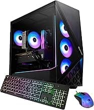Slate Black Gaming PC Desktop Computer AMD Ryzen 7 7700 CPU, NVIDIA GeForce RTX 5060 8GB GPU, 32GB DDR5 RGB 5200MHz RAM, 1TB NVMe SSD, Windows 11 Home, Gamer Keyboard, Mouse - SBA7N5602