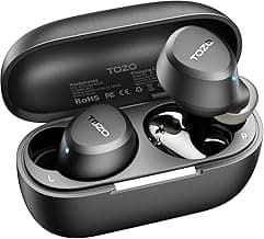 TOZO A1 Wireless Earbuds Bluetooth 5.3 Light Weight in Ear IPX5 Waterproof Headphones 2 Mic for AI Calls, Immersive Premium Sound Bass Headset with Charging Case, 32 Presets EQ Customization via App