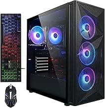 STGAubron Gaming PC Desktop Computer, AMD Ryzen 7 5700X up to 4.6G, GeForce RTX 3050 6G, 16GB DDR4, 1TB SSD, WiFi 6 & BT 5.2, RGB Fan x4, Windows 11 Home