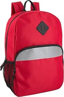 Reflective School Backpack for Kids | Colorful Backpack with Adjustable Straps, Side Water Bottle Pockets (Red)