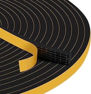 33Ft Door Weather Stripping, (1/2in x 1/4in), Strong Adhesive, Sound Proof, Door Insulation, Weatherproof Foam Tape for Doors, Weatherstripping for Doors Frames, Windows