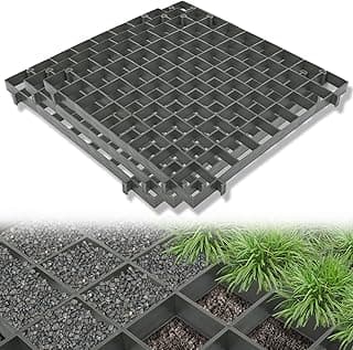 Permeable Pavers, 12 Pcs Heavy Duty Grass & Gravel Permeable Paver System Grass & Gravel Pavers PPE Plastic Pavers for Lawn Decks driveways Sidewalks shed Bases, 1" Depth, 22 Sq Ft, Gray