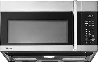 TOSHIBA 1.9 Cu.Ft. Over the Range Microwave Oven with Easy Installation, Soft Close Door, ChefDefrost, Sensor, 400 CFM Ventilation, 1000W, Stainless Steel, OA-EM19PH(SS)