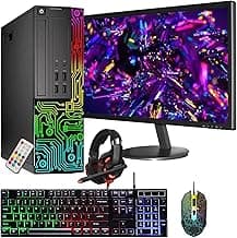 Dell Optiplex Small Desktop Computer (SFF) PC |Intel Core Intel i5 (3.2GHz) | 16GB DDR3 RAM | 512GB SSD | 24 Inch Monitor | RGB Gaming Keyboard & Mouse, Headset | Windows 11 Pro (Renewed)