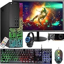 Dell RGB Gaming Desktop Computer PC, Intel Core i5, GeForce GT 1030 2GB GDDR5, 16GB RAM, 512GB SSD, 24 Inch HDMI Monitor, RGB Keyboard Mouse and Headset, WiFi, Windows 11 Pro (Renewed)