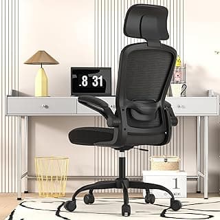New Year Office Upgrade Ergonomic Desk Chair for Long Hours Sitting – Back & Neck Pain Relief, Adjustable Lumbar Support & Headrest, High-Density Foam Seat, Black