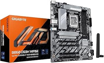 GIGABYTE B860 DS3H WIFI6E Intel Core Ultra (Series 2) LGA 1851 Motherboard, ATX, DDR5, 3X M.2, PCIe 5.0, USB-C, WIFI6E, 2.5GbE LAN, EZ-Latch