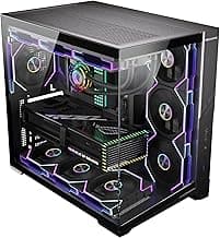 ESGAMING ZEROMAX ATX PC Case Mid-Tower Airflow Gaming Computer Case | 8° Slanted Base| Tempered Glass Panoramic View | Fully Ventilated | Black-No Fan