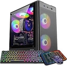ZER-LON Gaming PC Desktop, Prebuilt Gaming Computer with Intel Core I7 up to 3.9 GHz, GTX 1050Ti 4G, 16G RAM, 512GB NVME SSD, ARGB Cooling Fan,Supply WiFi Support