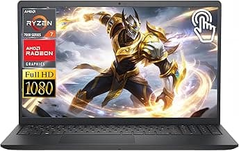 Dell Inspiron Touchscreen 15.6" FHD Laptop, 8-Core AMD Ryzen 7 7730U(Up to 4.5GHz), 32GB RAM 1TB SSD, AMD Radeon Graphics Win 11 Bluetooth Laptops-Computer for Gaming Business