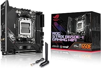 ASUS ROG Strix B650E-I Gaming WiFi AMD B650 AM5 Ryzen™ Desktop 9000 8000 & 7000 mini-ITX mITX Motherboard, 10+2 Power Stages, DDR5, 2X M.2 Slot, PCIe® 5.0, 2.5G LAN, WiFi 6E, USB 3.2 Gen 2x2 Type-C