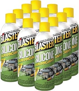 B’Laster Silicone Lubricant Spray, 11 oz Aerosol Cans (12-Pack) – Silicone Spray Lubricant for Rubber & Plastic, Garage Door & Window Track Lubricant, Clean Non-Greasy Finish