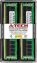 A-Tech 32GB Kit (2x16GB) DDR4 2666MHz PC4-21300 ECC RDIMM 2Rx4 Dual Rank 1.2V ECC Registered DIMM 288-Pin Server & Workstation RAM Memory Upgrade Modules (A-Tech Enterprise Series)
