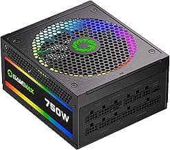 GAMEMAX 750W Fully Modular ARGB Power Supply, ATX3.0 & PCIE 5.0, 80 Plus Gold Certified, 105°C Japanese Caps, ATX Gaming Power Supply