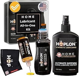 HOPLON Home Premium Maintenance Kit — 7oz Synthetic Ester Lubricant with Spray, Dauber & Needle, Stops Squeaks & Rust on Door Hinges, Garage Doors & Sliding Tracks, No Mess, Low Odor, Made in USA
