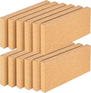 12 Pack High Temp Firebricks 3000°F Insulating - 9"x4.5"x0.8"Fireclay Refractory Bricks for Pizza Oven, Wood Stove, Forge Durable Heat Fireplace, Steel Kiln