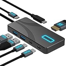 SABRENT USB C Hub 5-in-1 Docking Station, 10Gbps USB-A & USB-C Ports, 4K HDMI Output, 100W PD Input, 80W Charging, Aluminum USB Hub for Laptops/Phones/Tablets – HDR/HDCP (HB-TG5P)