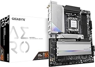 GIGABYTE B650 AERO G AMD AM5 ATX Motherboard, Support Ryzen 9000/8000/7000 Series, DDR5, Twin 16 Power Phase, DDR5, PCIe 5.0 M.2, USB-C 3.2 Gen 2, WIFI6E, 2.5GbE, EZ-Latch, Q-Flash, VisionLINK