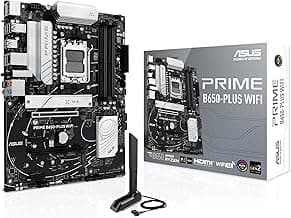 ASUS Prime B650-PLUS WiFi AMD B650 AM5 Ryzen™ Desktop 9000 8000 & 7000 ATX Motherboard, DDR5, PCIe 5.0 M.2, 2.5Gb LAN, WiFi 6E, HDMI™, SATA 6 Gbps, USB Type-C®, BIOS Flashback™, Thunderbolt™ 4 Header