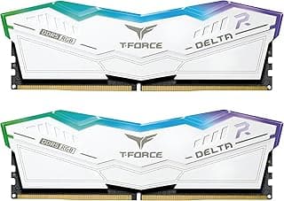 TEAMGROUP T-Force Delta RGB DDR5 Ram 32GB (2x16GB) 6000MHz PC5-48000 CL30 Intel XMP 3.0 & AMD Expo Compatible Desktop Memory Module Ram White - FF4D532G6000HC30DC01