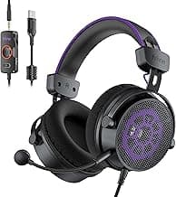 FIFINE Open Back Gaming Headset with 7.1 Surround Sound - Expansive Open Audio - USB/3.5mm Dual Wired Connection - Detachable Mic for PC, PS5, PS4, Laptop, Mac, Xbox, Mobile - Ampligame H18V Lite BP