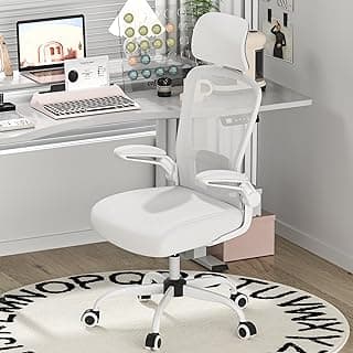 Mimoglad Office Chair, High Back Ergonomic Desk Chair with Adjustable Lumbar Support and Headrest, Swivel Task Chair with flip-up Armrests for Guitar Playing, 5 Years Warranty