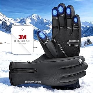 Winter Gloves Men Women Made with 3M Insulation, -20°F GEANI-TEX™ Waterproof Ski Gloves for Cold Weather, 5-Layer Thermal Snow Gloves, 10 Touchscreen Fingers Snowboard gloves for Cycling, Hiking