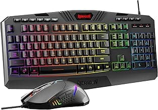 Redragon S101-3 PRO Gaming Keyboard and Mouse, RGB Backlit Programmable Keyboard Mouse with Software, Independent Macro Record Keys, Value Combo Set, New Update Version