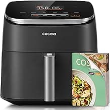 Cosori 9-in-1 TurboBlaze Air Fryer 6 Qt, PFAS-Free Ceramic Coating, 90°–450°F, Precise Heating for Even Results, Air Fry, Roast, Bake, Broil, Dry, Frozen, Proof, Reheat, Keep Warm, 120V, Dark Gray