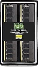 NEMIX RAM 32GB (2X16GB) DDR4 2666MHZ PC4-21300 2Rx8 1.2V CL19 288-PIN ECC Unbuffered UDIMM Memory KIT