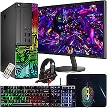 Dell Optiplex Small Desktop Computer (SFF) PC | Quad Core Intel i5 (3.2GHz) | 16GB DDR3 RAM | 512GB SSD | 24 Inch Monitor | RGB Gaming Keyboard & Mouse, Headset | Windows 11 Pro (Renewed)